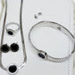 Luxury Silver & Black Roman-Inspired Jewelry Set