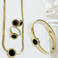 Timeless Golden and Black Roman Numeral Jewelry Set