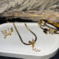 Butterfly Charm Gold Necklace, Earrings & Bracelet Set